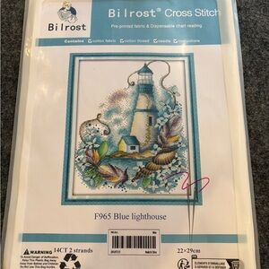 Bilrost Blue Lighthouse Cross Stitch Set #F965 New